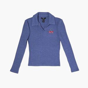 NWT Forever 21 Girls Ribbed Cherry‎ Top (Kids) in Blue Size 13/14